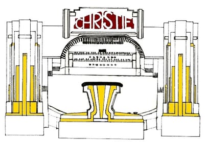 line drawing of the Christie Organ