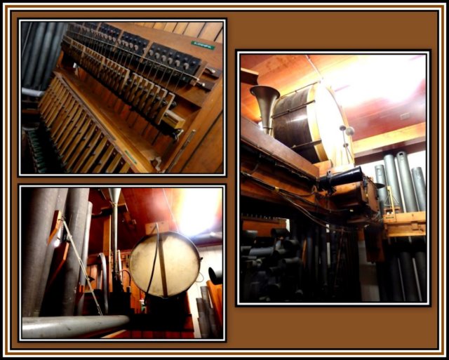 Collage showing three sets of percussion